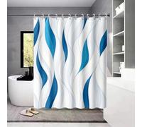 UUDIHO Cortina de Ducha Impermeable con Estampado Abstracto Azul, Cortina Colgante para mampara de Ducha con 12 Ganchos, Cortinas de Tela para baño (200 x 220 cm/79 x 87 Pulgadas (Ancho x Alto)).