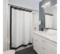 UUDIHO Cortina de Ducha Lavable y Elegante con Ribete Negro, Resistente al Moho y Lavable para bañera y baño húmedo, 100 x 180 cm (Ancho x Alto).