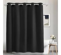 UUDIHO Cortina de Ducha Negra para baño, de Tela Suave, Lavable a máquina, con 12 Ganchos (135 x 200 cm/53 x 79 Pulgadas [Ancho x Alto]).