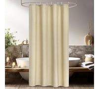 UUDIHO Cortina de Ducha Texturizada Beige, Tela de poliéster, Impermeable, Lavable, decoración para baño (75 x 200 cm/30 x 79 Pulgadas (Ancho x Alto)/Cortinas de bañera)