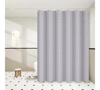 UUDIHO Cortina de Ducha versátil con diseño Moderno de cuadrícula Gris. CREA un Espacio de baño y Decora tu bañera (150 x 250 cm/59 x 98 cm (Ancho x Alto)).