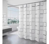 UUDIHO Cortinas de Ducha de 200 cm, Color Blanco a Cuadros, para baño, de Tela de poliéster Resistente al Agua, para baño Decorado (80 x 190 cm/31 x 75 Pulgadas (Ancho x Alto)).