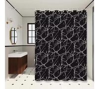 UUDIHO Cortinas de Ducha de Lujo de Estilo nórdico, Color Negro, con Textura de mármol, para baño (153 x 153 cm/60 x 60 Pulgadas (Ancho x Alto)).