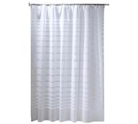 UUDIHO Cortinas de Ducha de Rayas Blancas, Estilo Moderno y Sencillo, para baño, Tela Resistente al Agua con Ganchos (180 x 200 cm/71 x 79 Pulgadas (Ancho x Alto)).
