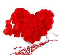 UUEMB 2000 Piezas Pétalos de Rosa, Pétalos de Rosa Seda Artificiales Rojos Insípidos para el Día de San Valentín Propuesta Aniversarios de Boda Regalo Ocasión Romántica Decoración de Dormitorio