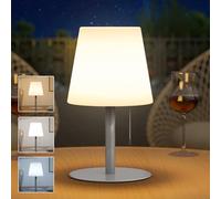 uuffoo lampara sin cable recargable 3 Farbtemperatur 2700-6000K Stufenlose Dimmun lamparas led sin cable IP44 Wasserdicht Stufenlose Dimmung Für Garten Wohn Schlafzim mer Tisch Hotel（silbrig）