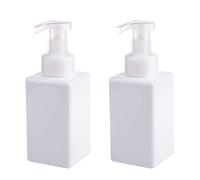 UUJOLY Dispensador de jabón espumoso, Botella de Bomba Recargable de 450 ml para jabón líquido, champú, Gel de baño (2 Piezas) (Blanco)