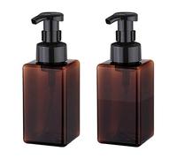 UUJOLY Dispensador de jabón espumoso, Botella de Bomba Recargable de 450 ml para jabón líquido, champú, Gel de baño (2 Piezas) (marrón)