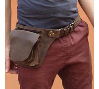 UUK Riñonera Medieval De Cuero PU para Hombre - Bandolera Retro Steampunk Ajustable para Deporte Al Aire Libre