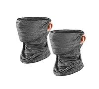 uulu 2 Piezas Seda de Hielo Deporte Multifunción Bandana Pasamontañas Pañuelos Polainas para el Cuello Protección UV Sensación de Hielo Elástico Transpirable Unisex (Gris y Gris)