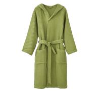 UUNBS Bata Kimono 100% algodón con diseño de gofre para Hombre Bata de baño Ligera para SPA Bata con Capucha,Verde,3XL