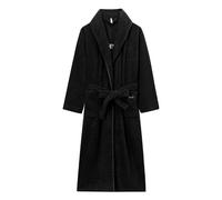 UUNBS Bata Larga de Forro Polar para Mujer Bata de baño Tipo Kimono Suave Absorbente y esponjosa SPA Pijama de Franela con cálida Felpa,Negro,M