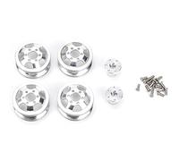 UUNPODDO 4 Pcs Silver RC Car Wheel Hub with Long Adapter, Aluminum Alloy Replacement Hub for WPL 1/16 RC Cars, High Hardness Durable Wheel Hub for Q60 Q61 Q62 B14 B16 B24 B36