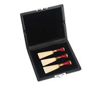 UUNPODDO PU Leather Cover Black Bassoon Container Box Case, Wooden Bassoon Reeds Storage Box with Soft Inner Pad, Holds 3pcs Reeds, Compact and Lightweight Design for Bassoon Players