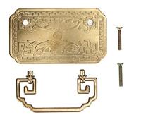 UUNPODDO Tiradores de cajones de estilo retro chino antiguo, manijas de gabinete vintage, manija de murciélago tetragonal con 2 tornillos, herrajes de latón engrosado para gabinetes de (Color latón)