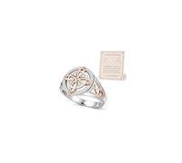 Uunuuo Anillo de nudo de bruja con tarjeta de protección de plata, joyería para mujer, anillo de declaración de bruja, regalo para ella, Large, Zinc, Sin piedra preciosa