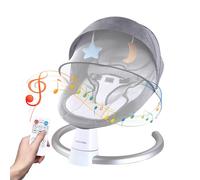 Uuoeebb Balancín para bebé eléctrico con Bluetooth, 5 velocidades de balancín, columpio eléctrico con temporizador de 3 niveles, 10 canciones de cuna, pantalla táctil/mando a distancia
