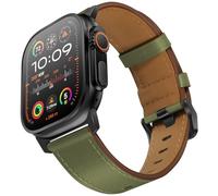 UUPWPOKT Correa de cuero compatible con Apple Watch Ultra 3/2/1 Band de 49 mm, 46 mm, 45 mm, 44 mm, 42 mm, correa de cuero genuino para iWatch Ultra Series 11 10 9 8 7 6 5 4 3 2 1 SE 3/2/1, verde