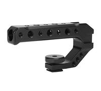 Uurig R005 Camera Universal Manija de Agarre Manual con Soporte de Zapato frío 1/4 3/8 Agujeros roscados para cámaras sin Espejo DSLR Accesorios de Aluminio Black Black