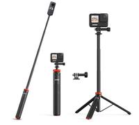 UURIG - Trípode de cámara extensible de 52 pulgadas para Insta360 X4 X3 X2 Selfie Stick trípode con tornillo de 1/4 pulgadas mini trípode portátil para cámara Hero 12 11 10 9 8 7 6 5/DJI