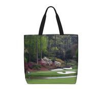 Uusnwaa Bolsas de mano con estampado de campo de golf para mujer, bolsa de hombro, bolsa de compras reutilizable para comestibles, cierre de cremallera superior, artículos esenciales para el día a día