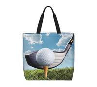 Uusnwaa Bolsas de mano con estampado de club de golf para mujer, bolsa de hombro, bolsa de compras reutilizable, cierre de cremallera superior, artículos esenciales para el día a día