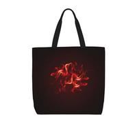 Uusnwaa Bolsas de mano con estampado de llama roja para mujer, bolsa de hombro, bolsa de compras reutilizable para comestibles, cierre de cremallera superior, artículos esenciales para el día a día