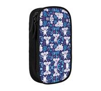 Uusnwaa Bonito estuche con estampado de koala, bolsa de almacenamiento de tela Oxford, bolsa multifuncional para lápices con compartimentos, Black, Talla única, Neceser de maquillaje