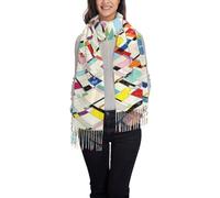 Uusnwaa Bufanda con estampado a cuadros de colores para mujer, bufanda suave de cachemira para mujer, bufanda cálida para otoño e invierno, chal con flecos de moda