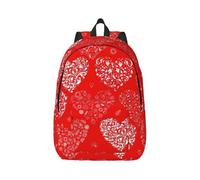 Uusnwaa Canvas Love. Mochila estampada para mujeres y hombres, ligera mochila clásica para laptop para la escuela, viajes y uso diario, Negro, M