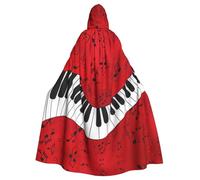 Uusnwaa Capa con capucha con estampado de piano, capa medieval renacentista para hombres y mujeres, disfraz de Halloween