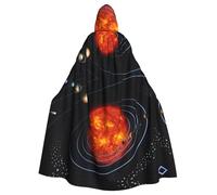 Uusnwaa Capa con capucha con estampado del sistema solar de galaxia del espacio exterior, capa con capucha, capa medieval renacentista para hombres y mujeres, disfraz de Halloween