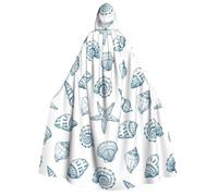 Uusnwaa Capa unisex con capucha para adultos, con estampado de conchas de estrella de mar, para Halloween, Navidad, disfraz de fiesta