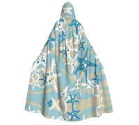 Uusnwaa Capa unisex con capucha para adultos, con estampado de estrella de mar, para Halloween, Navidad, disfraces de fiesta