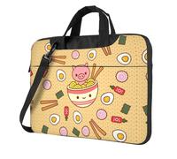 Uusnwaa Classic Slim Laptop Delicious Sweet Ramen - Bolsa con correa para el hombro y asa, maletín ergonómico y bolsa de mensajero, Black, 15.6 inch