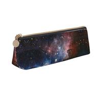 Uusnwaa Estuche de cuero con diseño de galaxia de la Vía Láctea del universo con cremallera, organizador de cosméticos para escuela, oficina, mujer y hombre