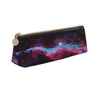 Uusnwaa Estuche de cuero con estampado de galaxia de universo con cremallera, organizador de cosméticos para escuela, oficina, mujer y hombre