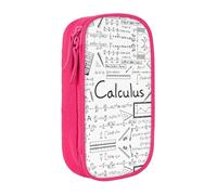Uusnwaa Estuche para lápices con estampado de cálculo G e matemáticas, bolsa de almacenamiento de tela Oxford, bolsa multifuncional para lápices con compartimentos, Pink, Talla única, Neceser de