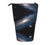 Uusnwaa Estuche telescópico de pie con diseño de galaxia, universo, estrellas, espacio exterior, estuche retráctil para bolígrafos, bolsa de papelería para escuela, oficina, uso diario