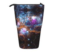 Uusnwaa Estuche telescópico de pie con diseño de galaxia y universo. Estuche retráctil para bolígrafo, bolsa de papelería para la escuela, oficina, uso diario