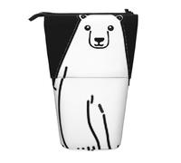 Uusnwaa Estuche telescópico de pie con estampado de oso polar, retráctil, para escuela, oficina, uso diario