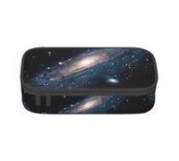 Uusnwaa Estuche y estuche con cremallera de gran capacidad con cremallera, galaxia, universo, estrellas, espacio exterior, organizador de papelería con múltiples ranuras y bolsillo de malla para la