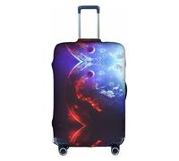 Uusnwaa Funda de equipaje lavable con cremallera oculta, diseño de planetas espaciales en 3D, accesorios esenciales de viaje, White, L