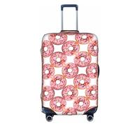 Uusnwaa Funda de equipaje lavable con estampado de donas de fresa con cremallera oculta, accesorios esenciales de viaje, White, S
