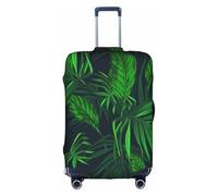 Uusnwaa Funda de equipaje lavable con estampado de plantas tropicales de la selva tropical con cremallera oculta, accesorios esenciales de viaje, White, S
