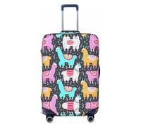 Uusnwaa Funda lavable con estampado de alpaca india, protector de maleta de moda, a prueba de polvo, antiarañazos, funda de maleta de viaje, Black, XL