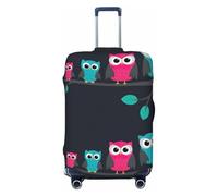 Uusnwaa Funda lavable con estampado de búhos lindos, protector de maleta de moda, a prueba de polvo, antiarañazos, funda de maleta de viaje, Black, S