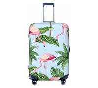 Uusnwaa Funda lavable con estampado de flamencos tropicales, protector de maleta de moda, a prueba de polvo, antiarañazos, funda de maleta de viaje, Black, L