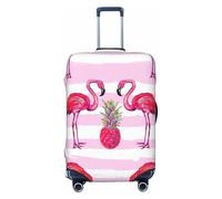 Uusnwaa Funda lavable con estampado de flamencos tropicales y piñas, protector de maleta de moda, a prueba de polvo y arañazos, funda de maleta de viaje, Black, L