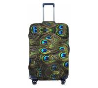 Uusnwaa Funda lavable con estampado de pavo real fresco, protector de maleta de moda, a prueba de polvo, antiarañazos, funda de maleta de viaje, Black, XL